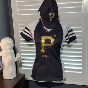 Sz Small Sparkle Pirates Jersey w/Matching Ballcap